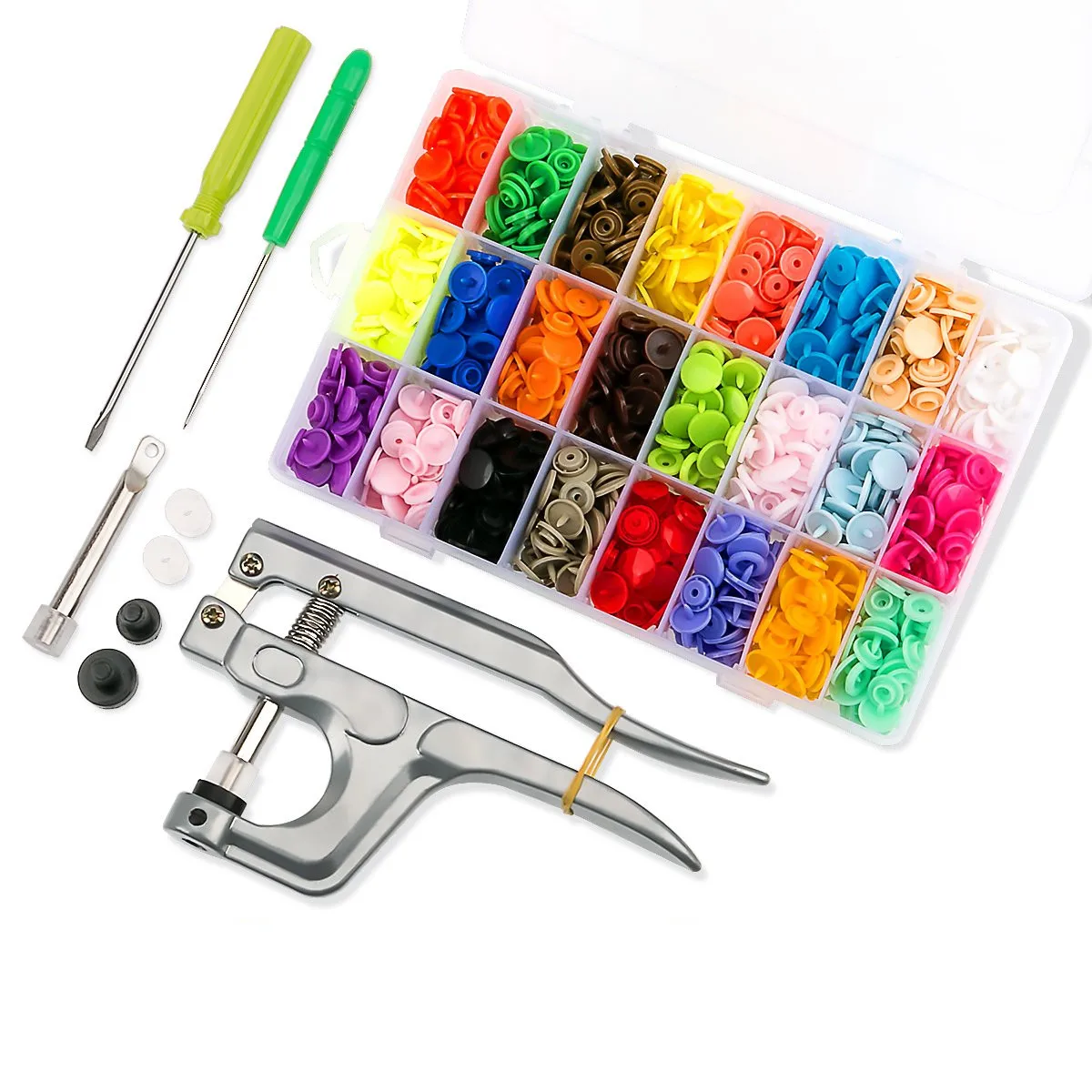 

1440pcs 24 Colours T5 12MM Round Plastic Snaps Button Fasteners Quilt Cover Sheet Button Garment For Baby Clothes Clips