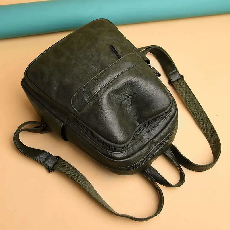 Женские мягкие кожаные рюкзаки, большая вместительность, Mochilas, рюкзаки, Женский винтажный рюкзак, школьные сумки, повседневный рюкзак для путешествий, Новинка