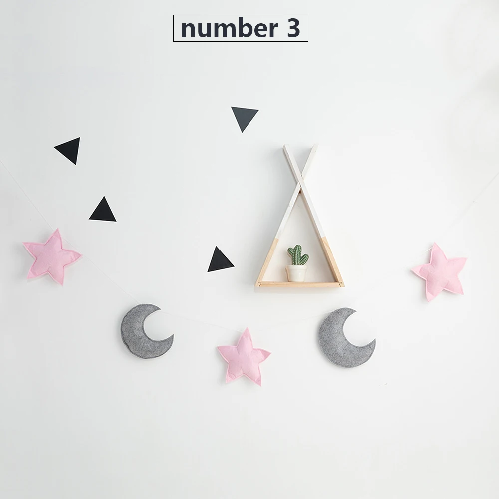 

5 Pieces / Set INS Nordic Style Stars Moon Decorations Children'S Room Crib Tent Bed Accessories Living Room Wall Decoration