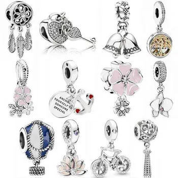 

Dazzling Daisy Duo LOCK OF LOVE Spiritual Dream Catcher Bicycle Pendant Bead 925 Silver Charm Fit Bracelet Diy Jewelry