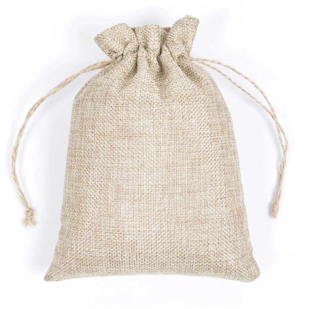 

1000pcs 15x20cm/5.9X7.8" Handmade Drawstring packaging burlap Wedding Party Christmas Gift Bags pouches jute bags