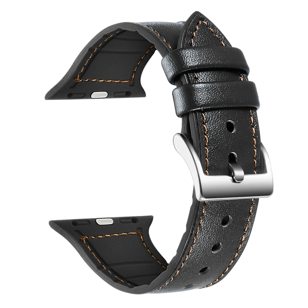 Ремешок для apple watch iwatch 5 band 42 мм 44 кожаный и силиконовый браслет Series 4 3|Ремешки