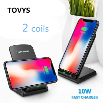 チー車のワイヤレス充電器 iphone XS Max X XR 8 プラスサムスン S10 S9 S8 S7 車マウントチー高速 Wirless 充電自動車電話ホルダー