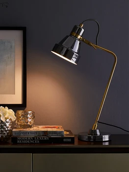 Preise Nordic Post Moderne Industrie Metall Tisch Lampe Eisen Kunst Einfache Led Schreibtisch Lampe Nacht Schlafzimmer Studie Lesen Wohnzimmer Studio