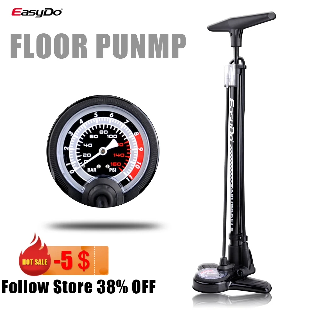 Bike Pump Floor Pump Presta Schrader Smart Valve Tire High Pressure