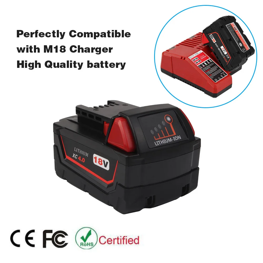 VANON для Milwaukee M18 18V 4000mAh 4.0Ah литий-ионный аккумулятор электроинструменты Bateria беспроводной для MILWAUKEE 48-11-1840 Расширенный
