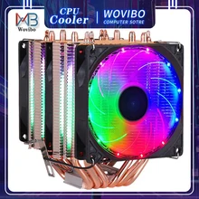 6 Heatpipes RGB CPU Cooler Radiator Silent PWM 4PIN 130W For Intel LGA 1150 1151 1155 1200 1366 2011 X79 X99 AM3 AM4 Ventilador
