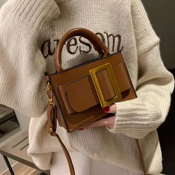 

Women's Handbag 2019 New Korean Retro Simple Texture Fashion Small Square Bag Wild Personality Shoulder Messenger Bag