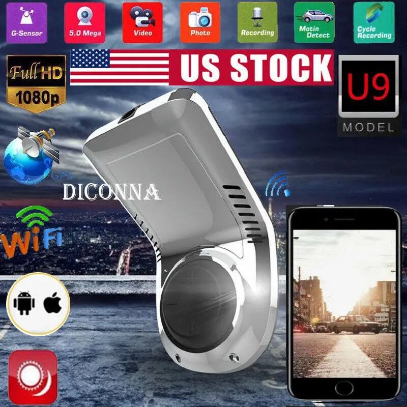 

1080P HD Hidden Car Camera DVR 140° Dash Cam Recorder with WiFi ADAS G-sensor