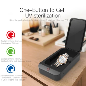 

UV Sterilization Box Mini Disinfection Box Multifunctional For Mobile Phone Key Glasses Jewellery Built-In USB Charging Port