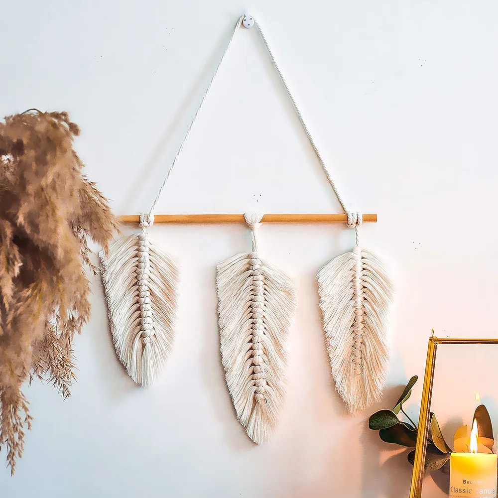 

Macrame Woven Wall Hanging Tapestry Boho Bohemian Hand-woven Wall Decor Tassel Tapestries Art Home Room Party Decoration