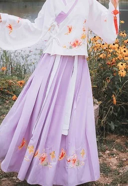 Традиционный китайский Hanfu для женщин тонкая вышивка топы Юбки династии Тан Цин представление одежда Народный танцевальный костюм DN4125 - Цвет: As Picture