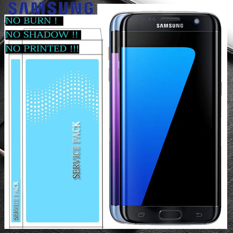 5,5 '' дисплей Замена для SAMSUNG Galaxy S7 Edge lcd кодирующий преобразователь сенсорного экрана в сборе с рамкой G935F G935