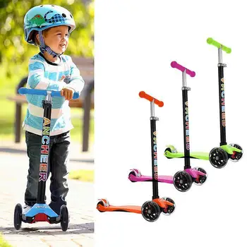 

Children's Scooters Folding Adjustable For Height Aluminum Unisex Kick Alloy 3 Wheel Kick Scooter City Roller Skateboard