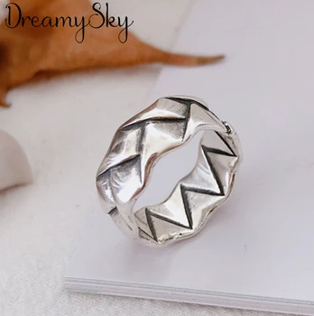 

DreamySky Boho Silver Color Geometric Rings for Women Jewelry Retro Big Antique Rings Girls Christmas Gifts Anillos