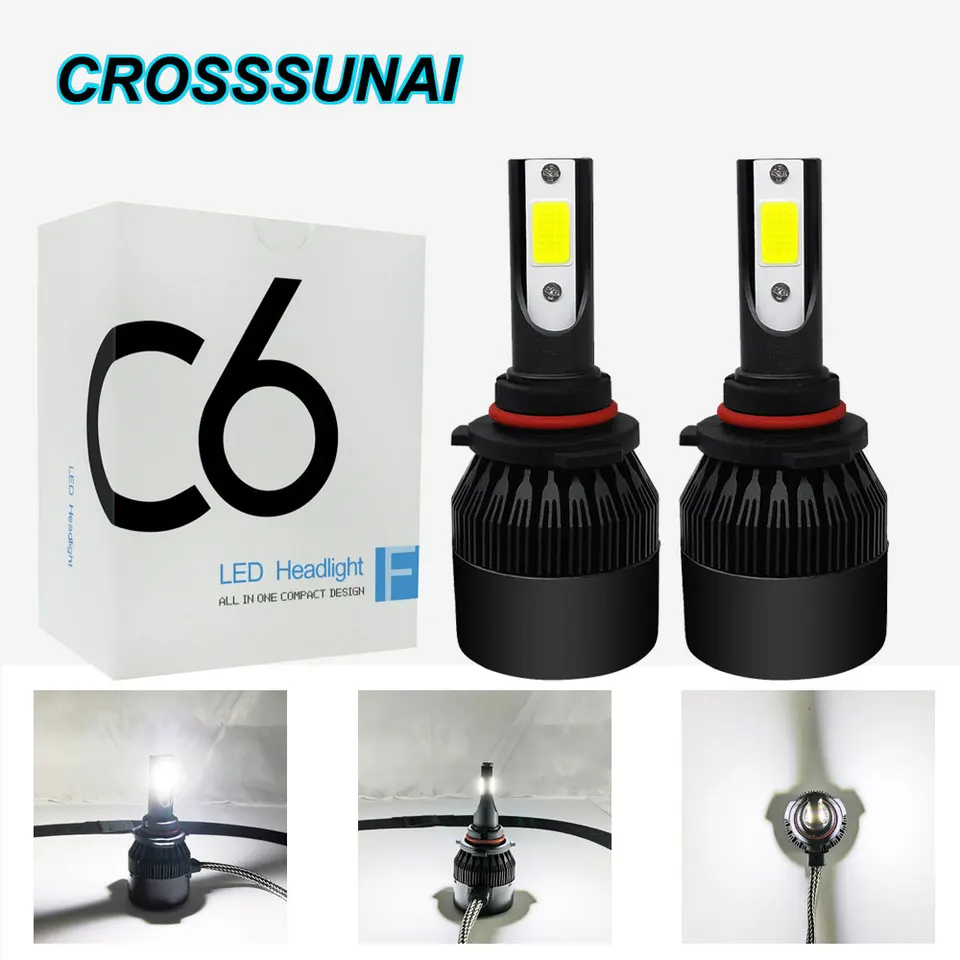 super luces led c6 h4 h7 h11 lampu lampu untuk mobil lampu kabut 60w h11 h8 h9 9005 9006 hb4 bohlam lampu depan led 12v 24v 6000k 10000lm