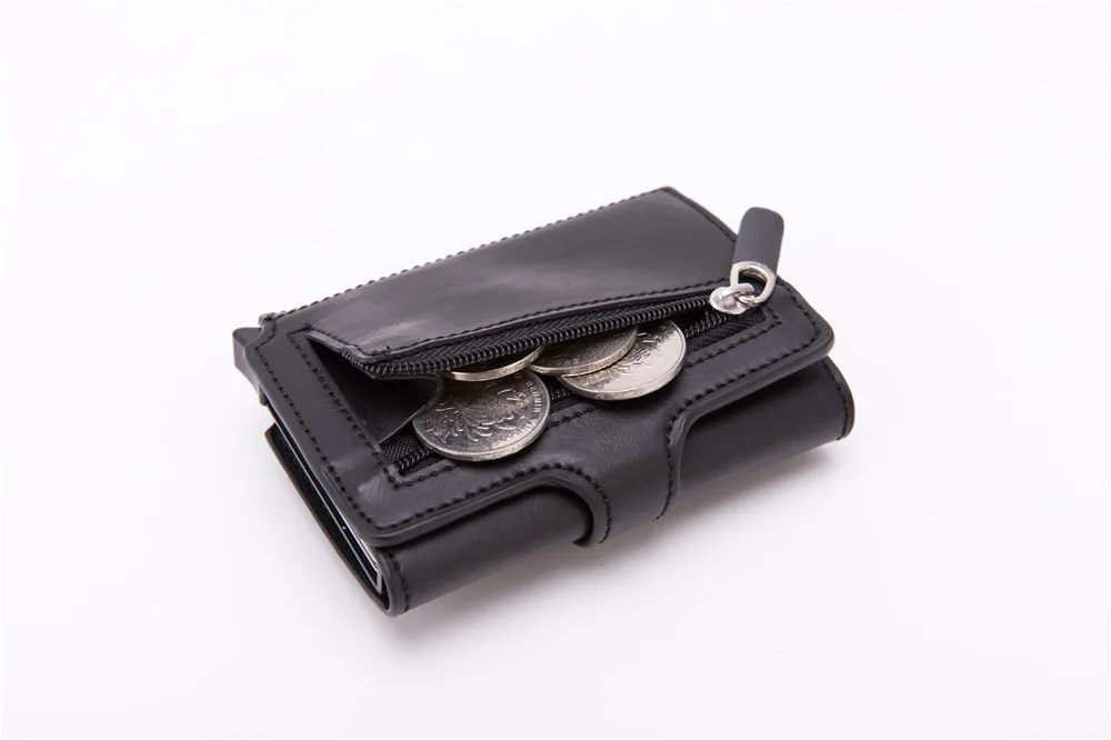 Bycobecy модный кошелек RFID из искусственной кожи, винтажный держатель для карт, мужской и женский кошелек, кошельки из углеродного волокна, чехол