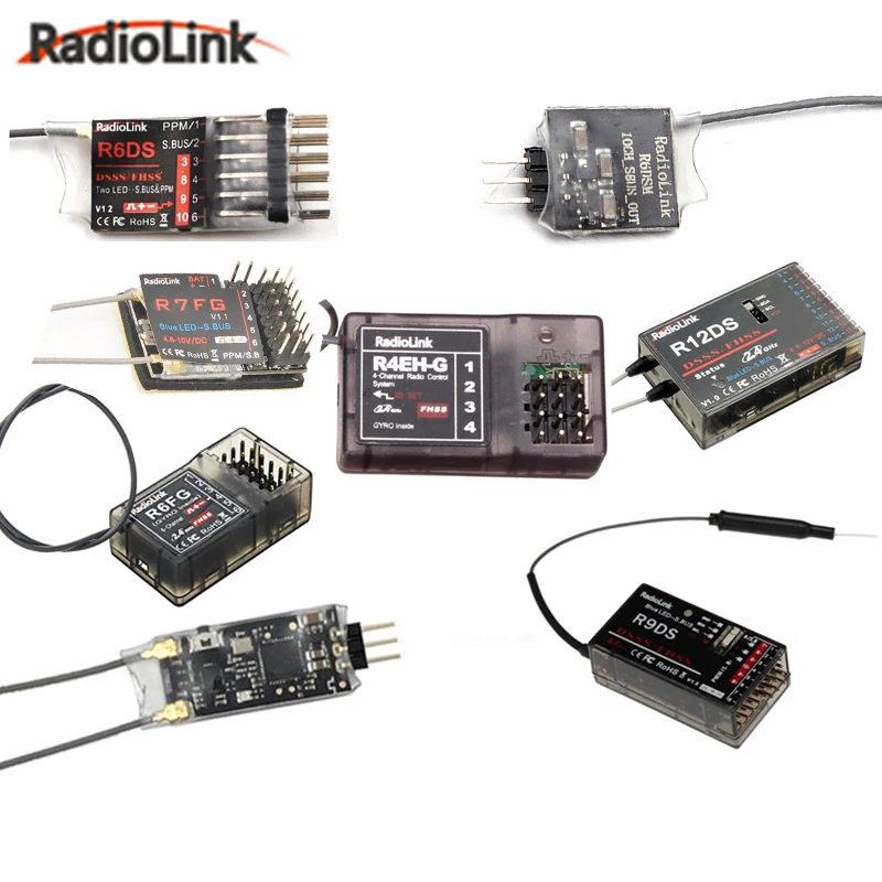 

Radiolink 2.4G R9DS R7FG R6FG R6DS R12DS R12DSM R6DSM R4EH RC Receiver for AT9 AT9S AT10 AT10II Transmitter RC Transmitter