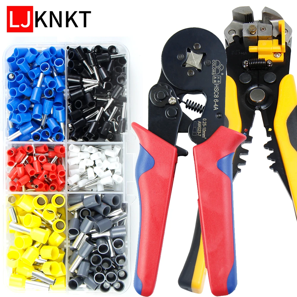 

360pcs Wire Terminal Connector Insulated Ferrules HSC8 6-4 crimping pliers type needle adjusting Tubular tool electrical pliers