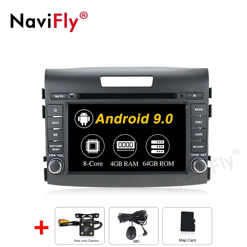 4GB-64GB-Camera NaviFly Android 9,0 Octa core 4 Гб+ 64 ГБ Автомобильный dvd-радиоплеер для Хонда сrv CR-V 4 RM RE 2011 2012 2013 с gps, Wi-Fi, bt - Цвет: 4GB-64GB-Camera