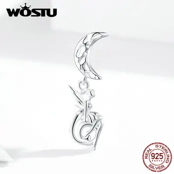 

WOSTU Moon Elf Fairy Charms 925 Sterling Silver Fit Original Bracelet Pendant Necklace Beads Women Genuine Luxury Jewelry CTC110