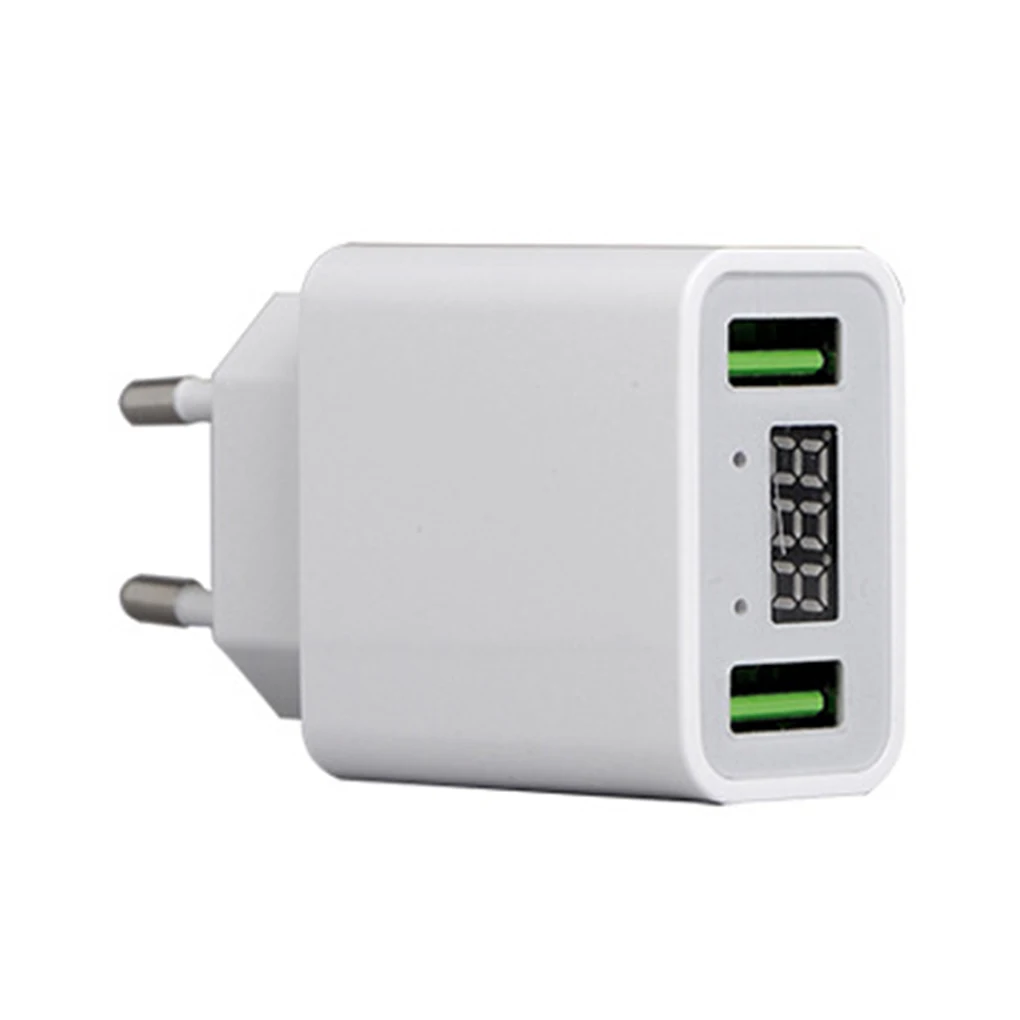 USB зарядное устройство для телефона универсальное 2 порта для мобильного телефона с ЖК-цифровым дисплеем портативное зарядное устройство EU/US Plug