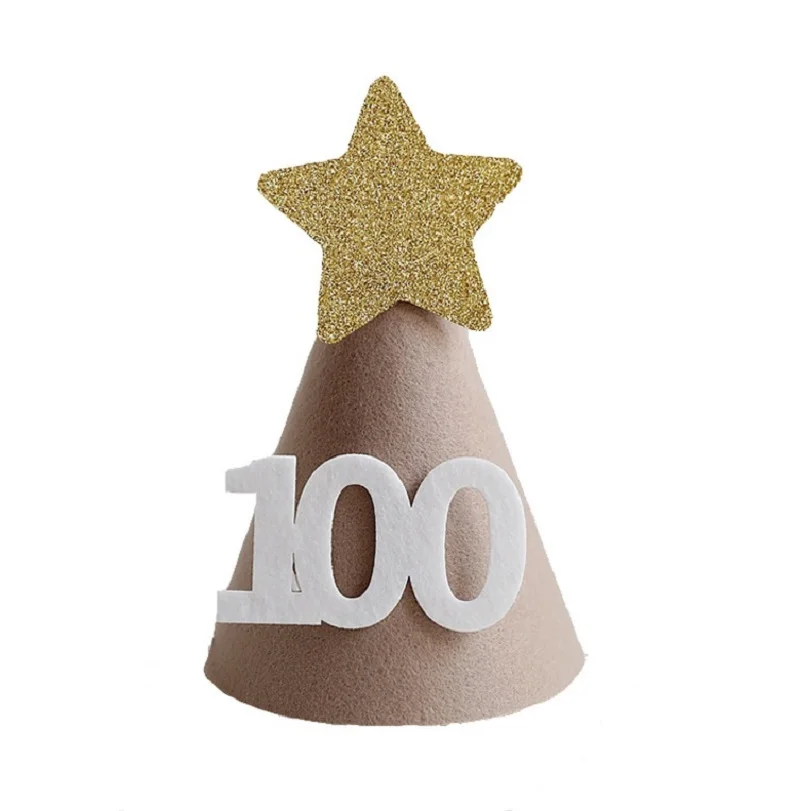 Baby Shower Khaki Happy Birthday Hat Korean Style Party Hat 3 years Aduluts Birthday Caps Kids Headwear 1st 2nd party hat