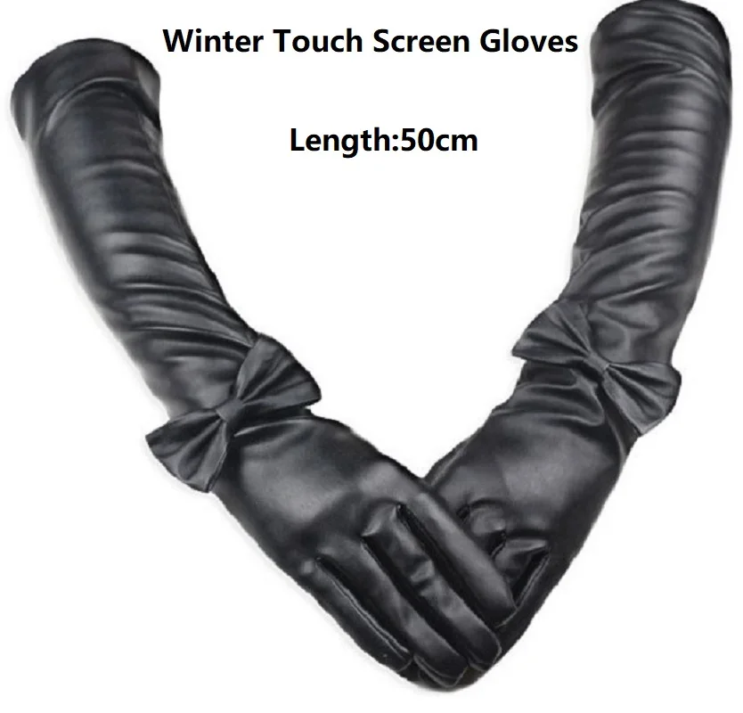 

Winter Gloves Women Touch Screen Driving PU Leather Gloves Women Winter Touch Screen Driving Windproof Keep Warm Female Black