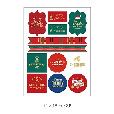 Merry Christmas уплотнительная бумажная наклейка для творчества декоративная наклейка для альбома скрапбукинга kawaii канцелярский дневник наклейка - Цвет: 05