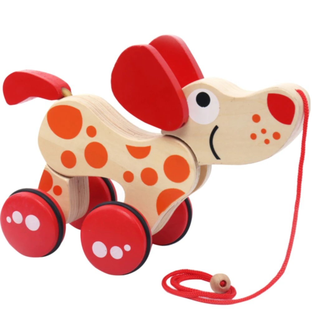 

Game Alligator Dragging Developmental Kids Learn Walk Wooden Early Education Pull Along Toy Baby Twisting Cute Toddler Puppy