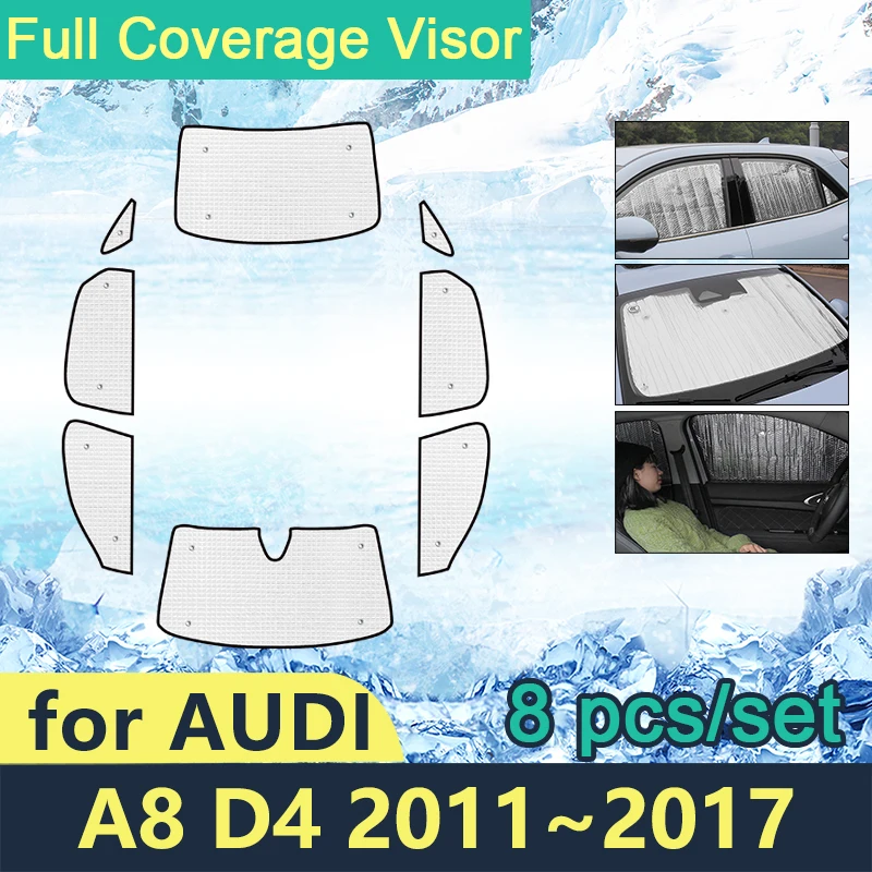 

Full Covers Sunshades For Audi A8 D4 2011 2012 2013 2014 2015 2016 2017 4H Car Windshields Accessories Visor Sun Protection