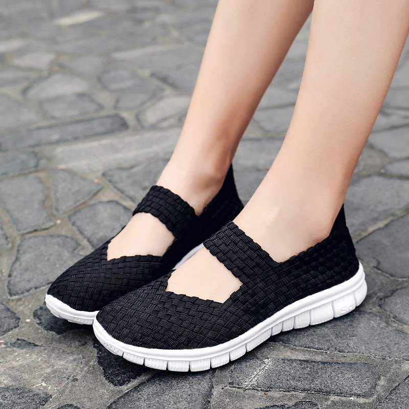 Women Shoes Sneakers Flats Slip On Lightweight Breathable Summer Lady Shallow Casual