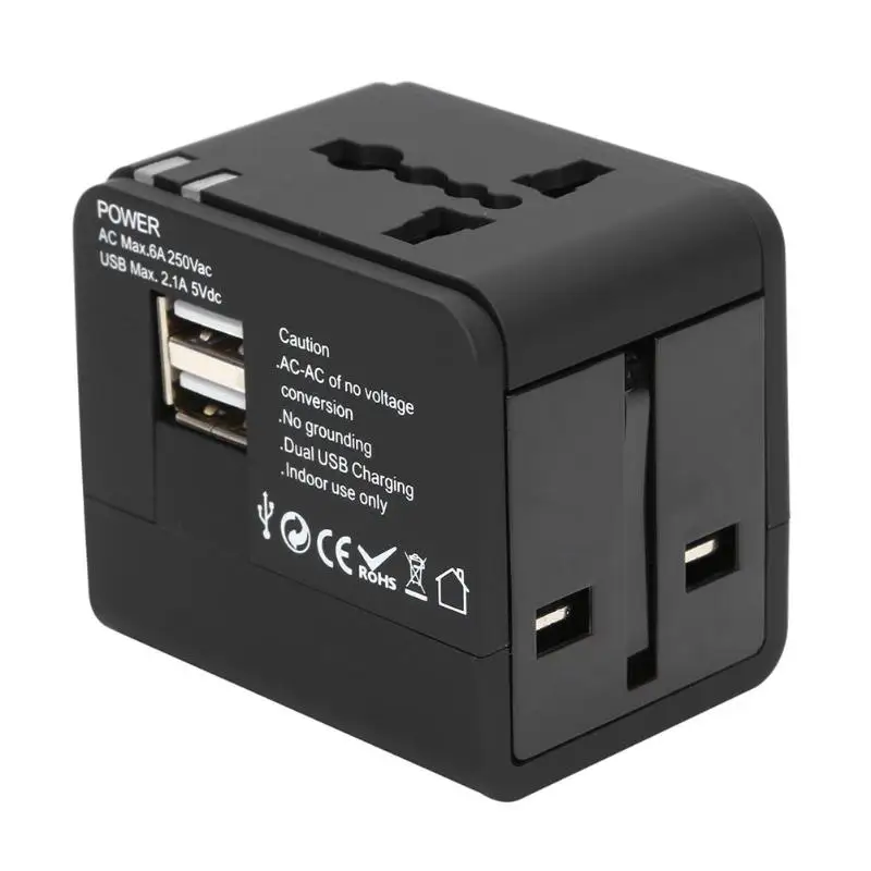 Многофункциональный Универсальный адаптер-переходник с двумя usb-разъемами для путешествий, детская Защитная крышка, блокировка дверей