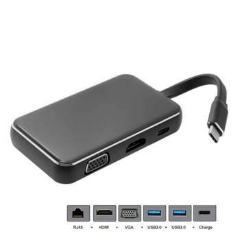 Type C Hub USB C Docking Station Type C to HDMI USB 3.1 VGA PD Adapter for Laptop USB C to USB Adapter OTG Cable USB C USB Hub orico aluminum hub type c to type a type c hdmi converter support pd multi function laptop station for macbook pc