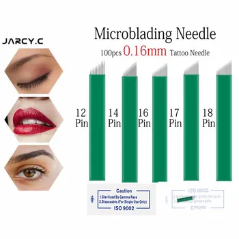

Microblading Needles for Tattoo Lamina Tebori Nano 12/14/16/18 Flex Green Blades Eyebrow Tattoo Permanent Makeup Agulhas Needle