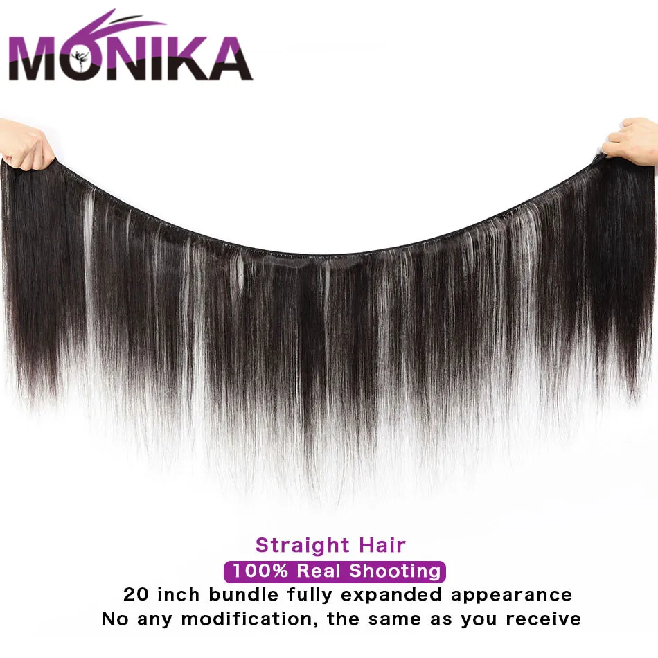 Monika 30 inch Bundles Straight Hair Bundles Human Hair 3 Bundles Brazilian Hair Weave Bundles Non Remy Mecienne Hair Extensions