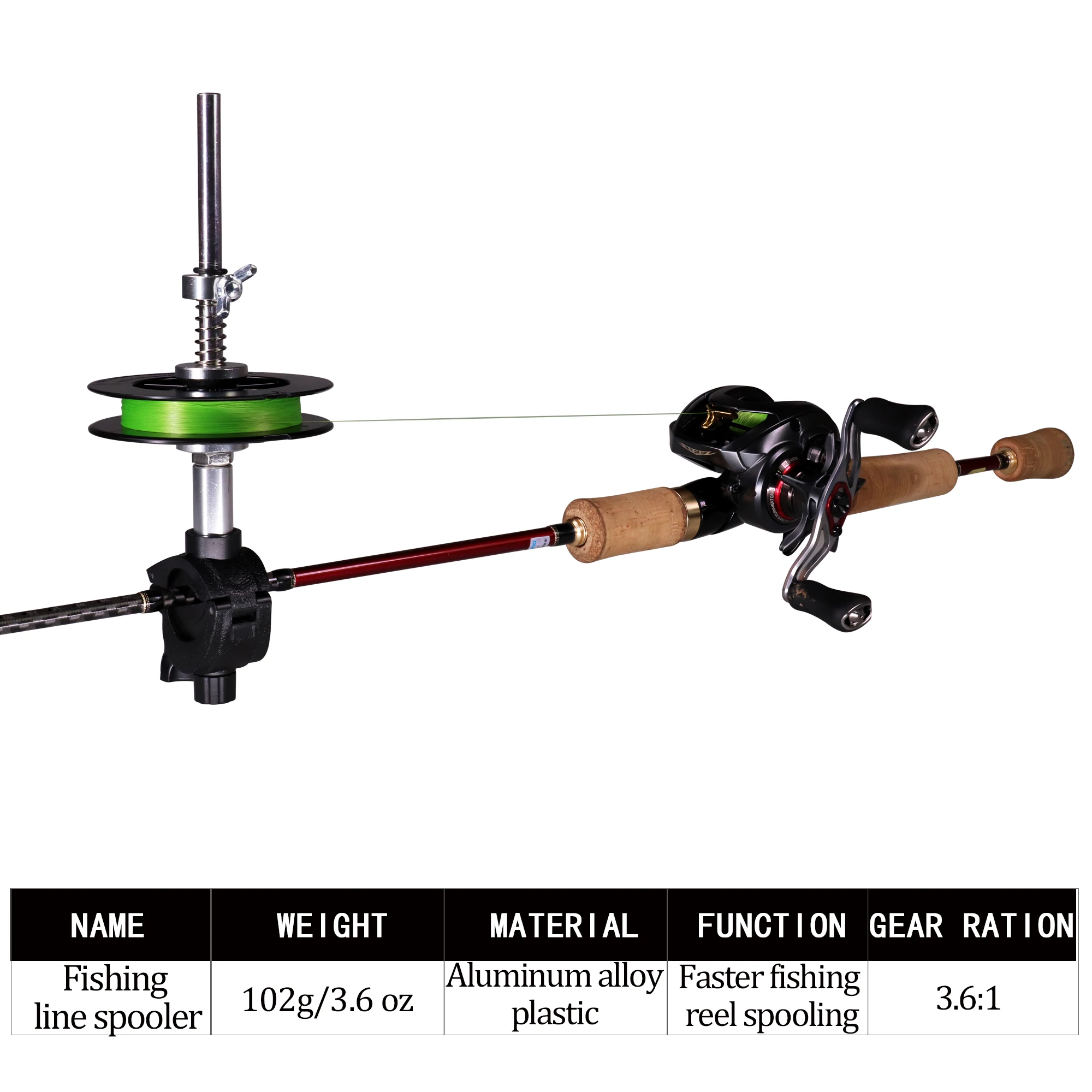 Aluminum Alloy Fishing Line Spooler, Adjustable Fishing Line Winder,  Portable Fishing Tackle, Spooling Station System