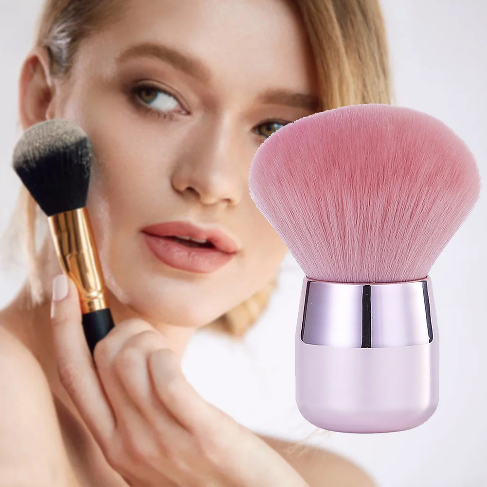 

Portable Makeup Brush Mushroom Shaped Artificial Fiber Soft Fur Loose Powder Blush Foundation for Face Cheek Cosmetics Tools