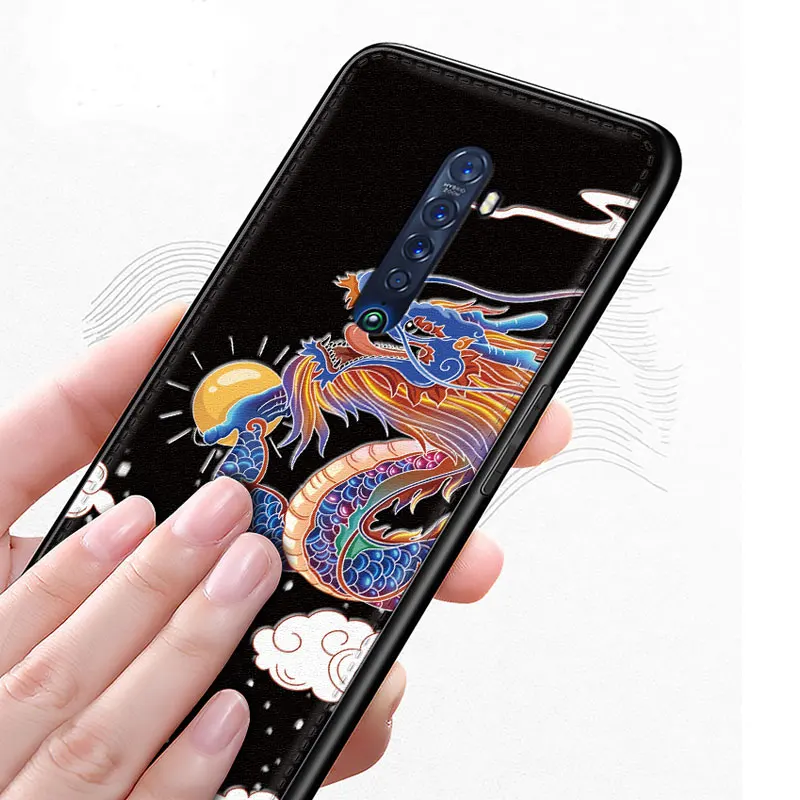 Для OPPO Reno 2 Чехол в китайском стиле 3D тиснение кожа мягкая задняя крышка для телефона для OPPO Reno 10X Zoom Reno2 Z чехол силиконовый чехол