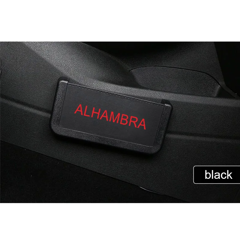 Автомобильный ящик для хранения из искусственной кожи для Seat Alhambra, многоцелевой органайзер для двери автомобиля, карманная коробка, черный, красный