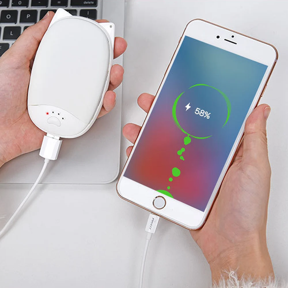 Внешний аккумулятор 2 в 1 5200 мАч мини грелка для рук USB зарядка внешний телефона