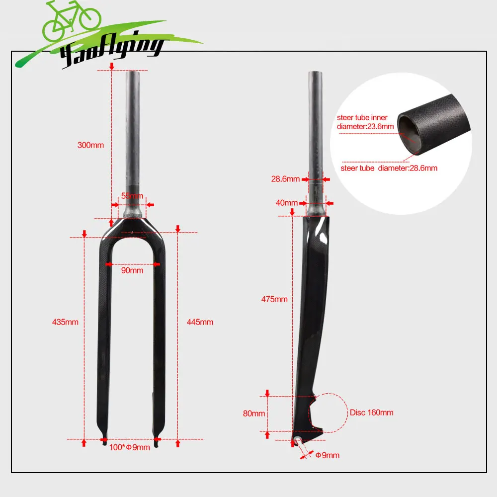 Airwolf 1-1/8 до 1-1/2 steerer углеродная вилка 29er 3K плетеная углеродная вилка mtb матовая или глянцевая 475 мм длина лезвия Углеродные вилки