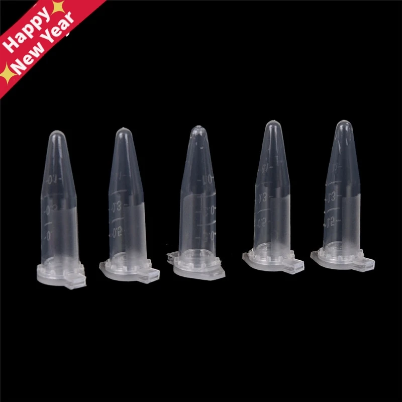 

100Pcs Clear Micro Plastic Test Tube Centrifuge Vial Snap Cap Container for Laboratory Sample Specimen School Stationery 0.5 ML