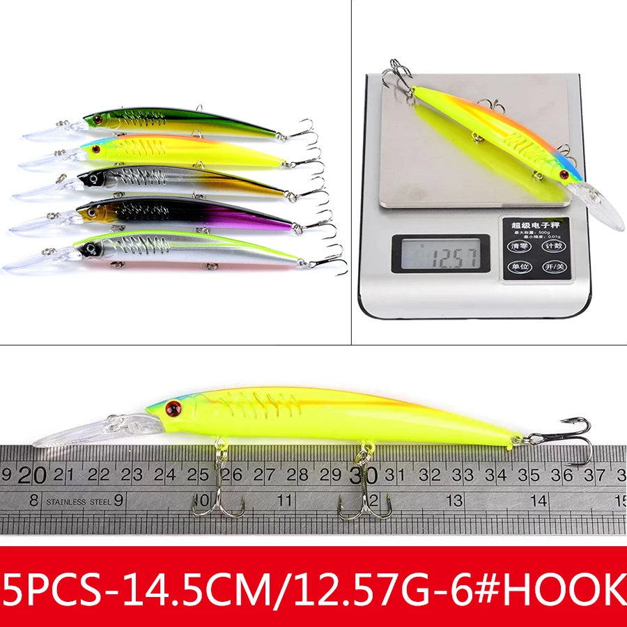 Minnow Crankbaits Tackle Fishing Lure Kit Baubles Hard Bait Artificial Spoonbait Set Of Wobblers For Pike Trolling Carp Mixed - Image 3