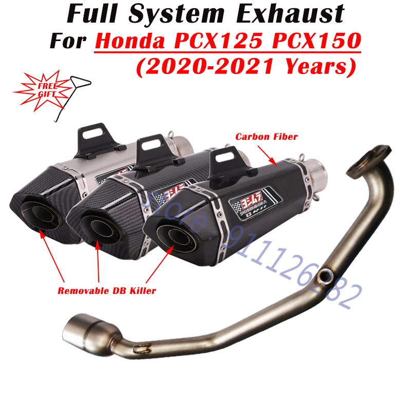 

For Honda PCX125 PCX150 PCX160 PCX 125 150 2021 2022 Motorcycle Yoshimura R11 Exhaust Escape Full System Muffler Front Link Pipe