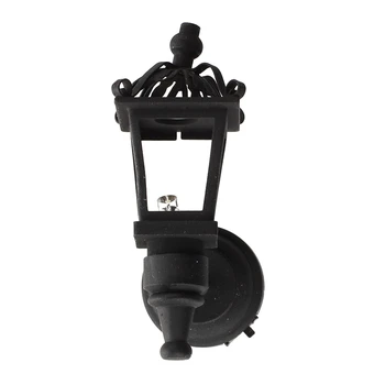 

Black Metal 1/ 12 Dollhouse Miniature LED Wall Light Model