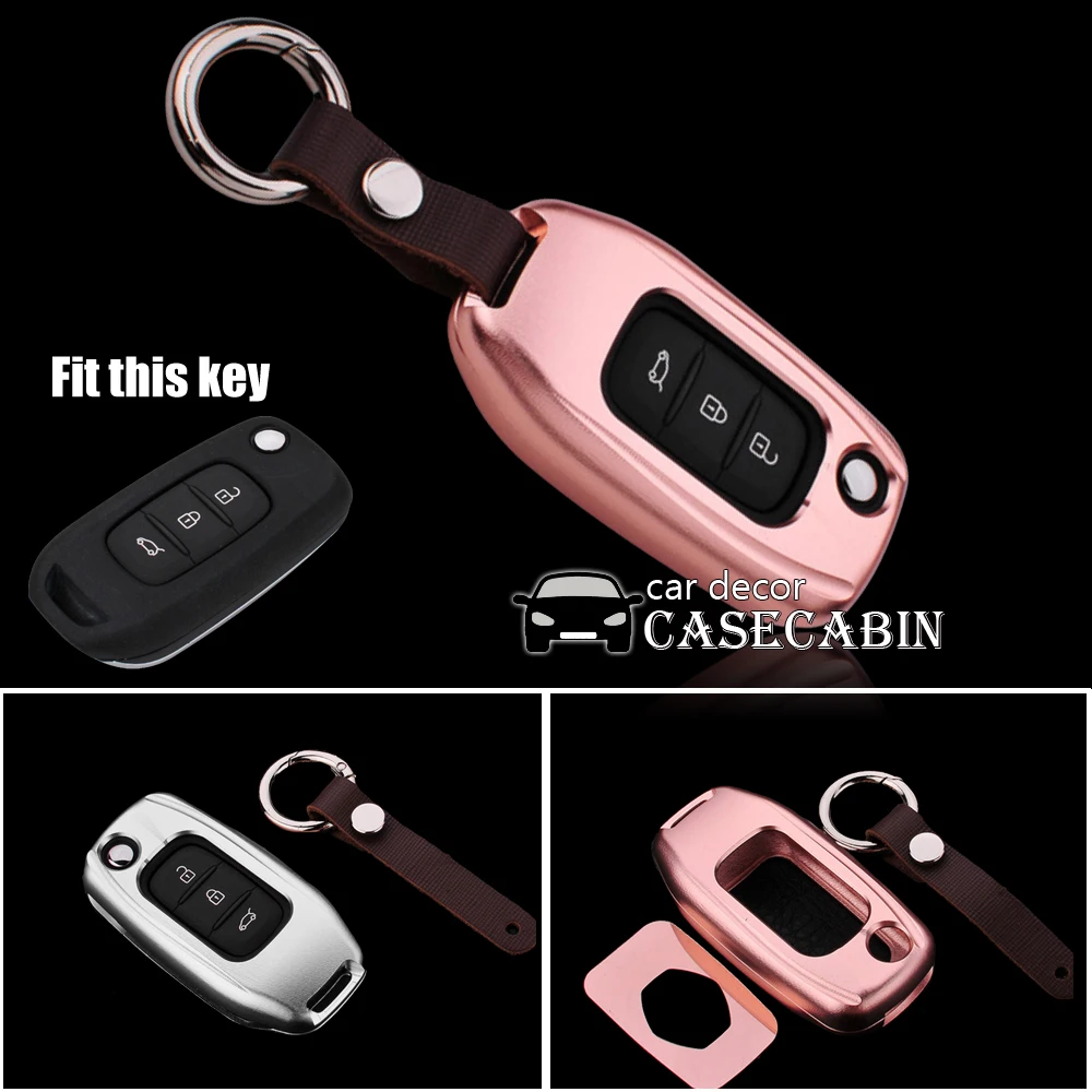 

Zinc Shell Case Cover Bag Frame for Renault Kadjar Koleos 2017 Remote Key Fob 3 Button V2