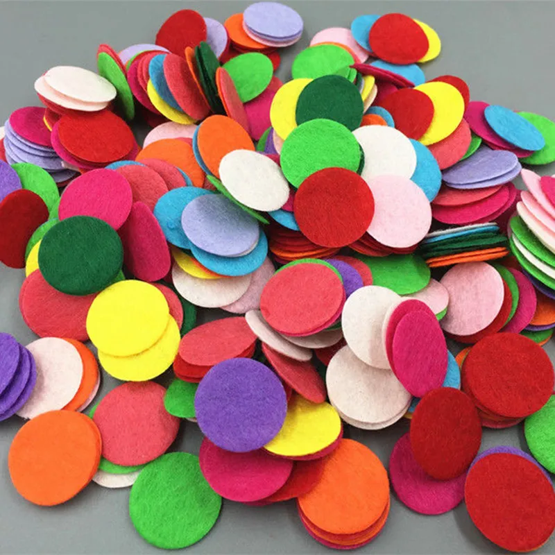 DIY 400PCS Die Cut Felt Circle Appliques Cardmaking Decoration Mixed Colors 20mm
