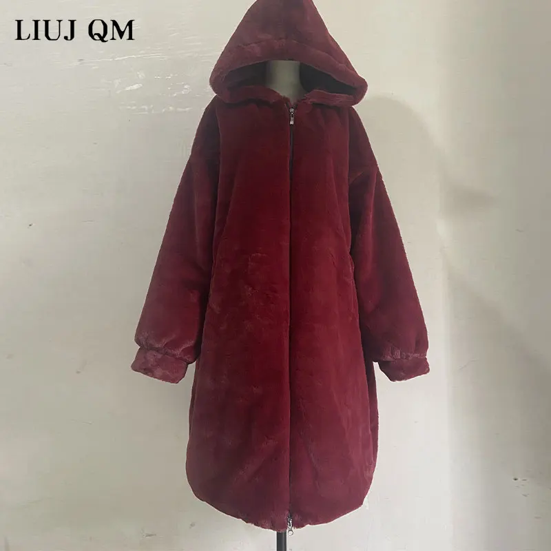 de pele de inverno feminino parka longo