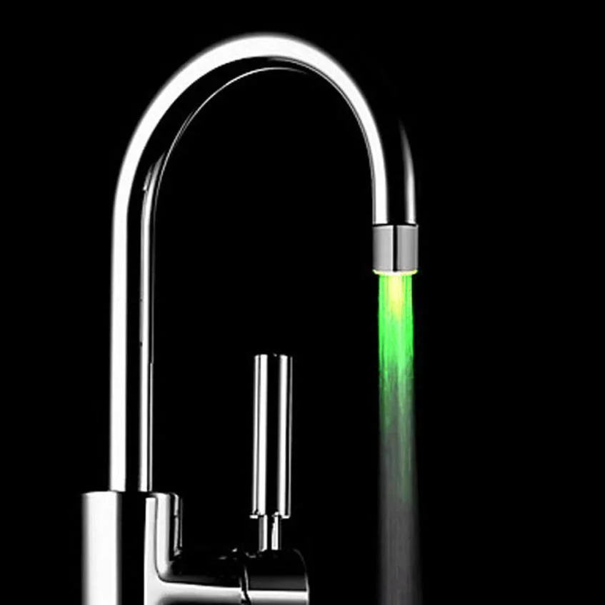 Badezimmer Dekor Edelstahl Wasserhahn Tap 7 Farbe RGB LED Licht Wasser Leuchten для дома для ванной комнаты Bad Zubehör set